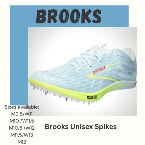 💥 BROOKS ELMN8 Spikes, Track &amp; Field, Track Shoes, Cross Country size 12