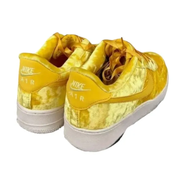 🐢 NIKE AIR FORCE 1 LV8 MINERAL GOLD LIMITED EDITION VELVET SNEAKERS
