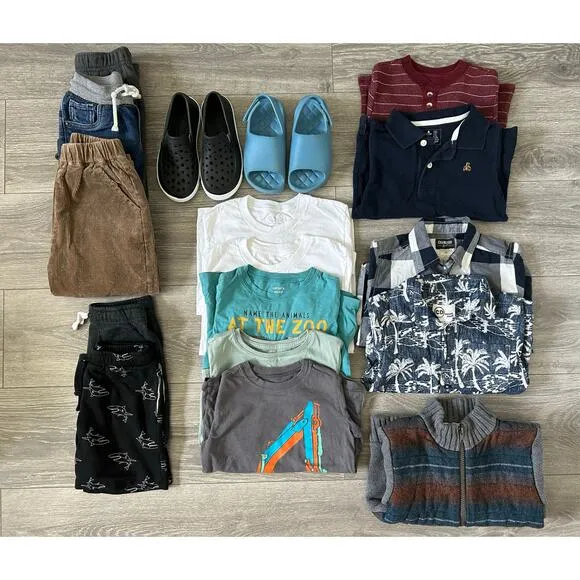 17 PC Bundle of Boy’s clothes &amp; Shoes size 4T