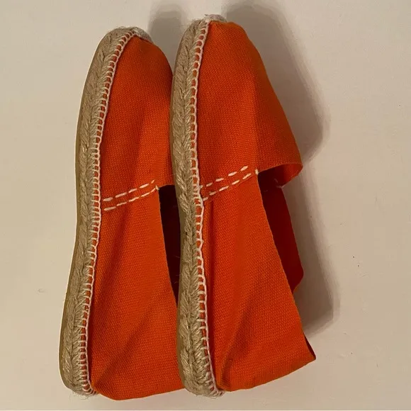 2 ESPADRILLES HANDMADE SHOES FLATS ESPADRILLES ORANGE CANVAS ROPE SIZE 37 SPAIN