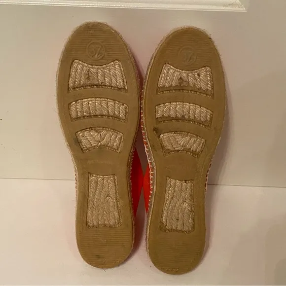 2 ESPADRILLES HANDMADE SHOES FLATS ESPADRILLES ORANGE CANVAS ROPE SIZE 37 SPAIN