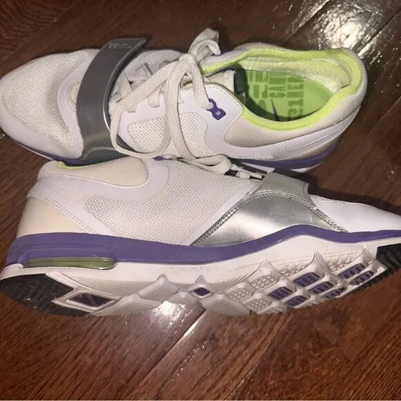2011 Nike Trainer One Air Max Shoes 8.5 white lime purple