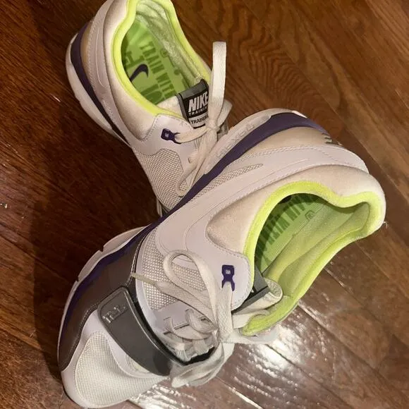 2011 Nike Trainer One Air Max Shoes 8.5 white lime purple