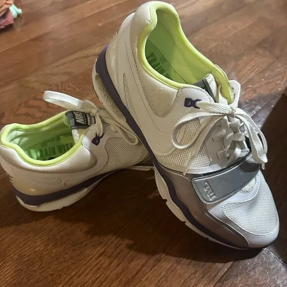 2011 Nike Trainer One Air Max Shoes 8.5 white lime purple