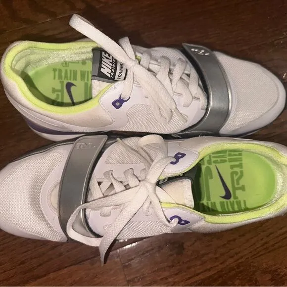 2011 Nike Trainer One Air Max Shoes 8.5 white lime purple