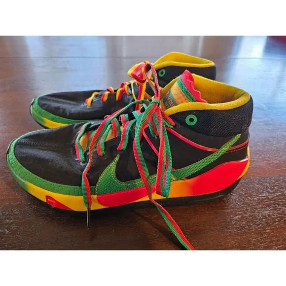 2020-Nike KD 13 Rasta Jamaican Kevin Durant Sneaker #DC0010-001 Size 8.5