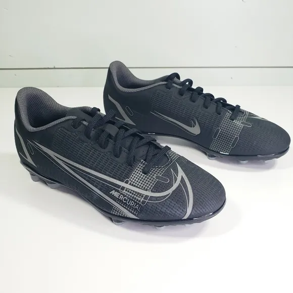 5Y Nike Mercurial Junior Youth Vapor 14 club FG MG GS Black Grey Soccer cleats