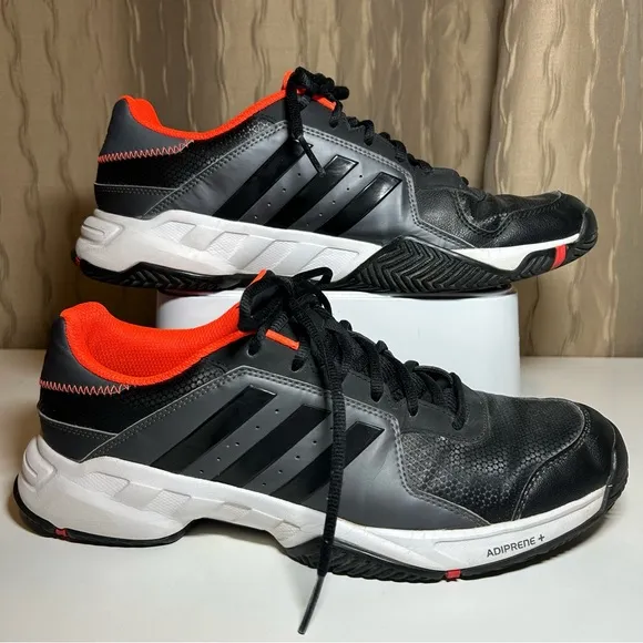 Adidas Barricade Court M Men's 10.5 B23042 Adiprene  Black Orange Athletic Shoes
