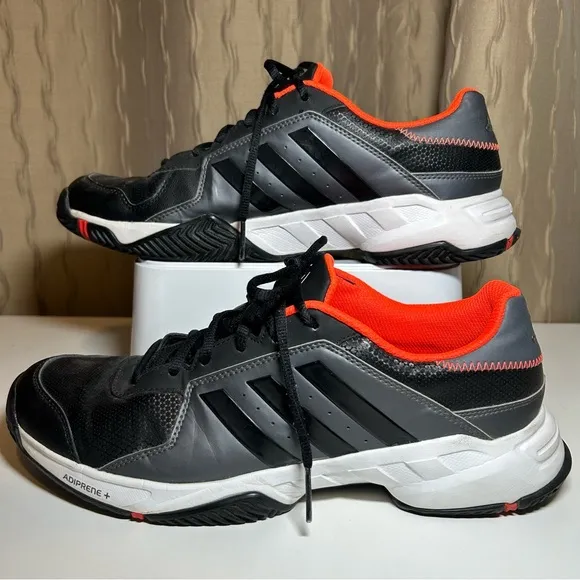 Adidas Barricade Court M Men's 10.5 B23042 Adiprene  Black Orange Athletic Shoes
