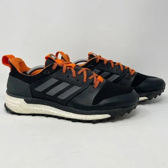 Adidas Black &amp; Orange Supernova Trail Running Shoes Mens Size 7.5