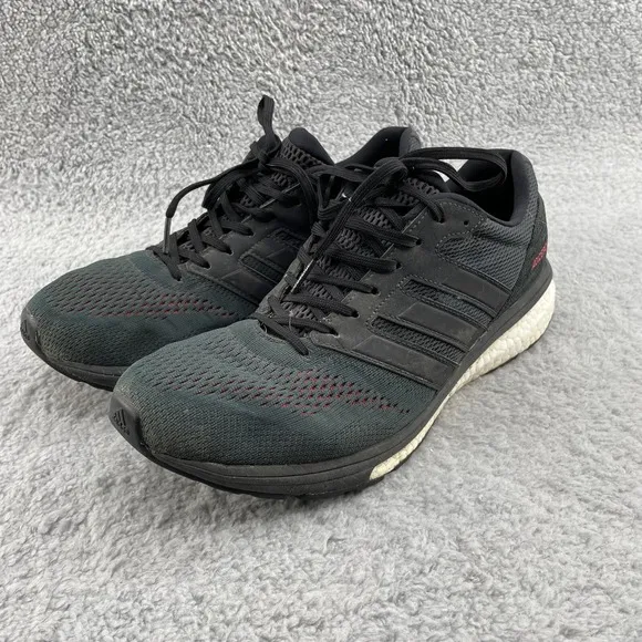 Adidas Boston 7 Distance Running Shoes Men's 10 Black Jogging Athletic Trail Gym