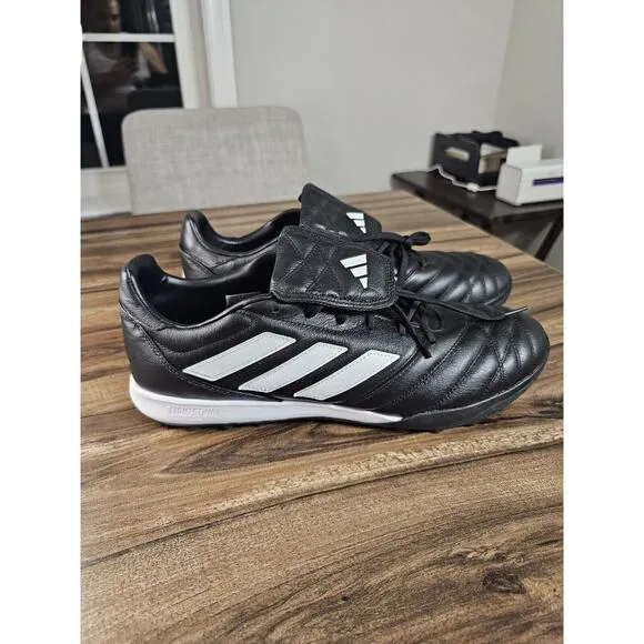 Adidas Copa Gloro TF Core Black/White Leather Turf Soccer Shoes- Mens Size 12