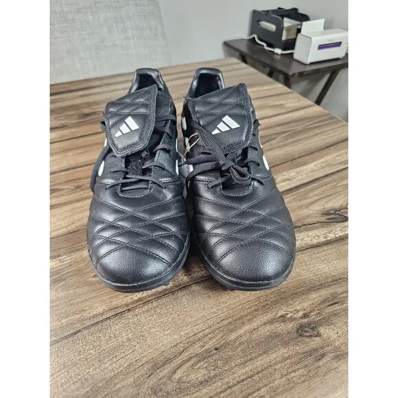 Adidas Copa Gloro TF Core Black/White Leather Turf Soccer Shoes- Mens Size 12
