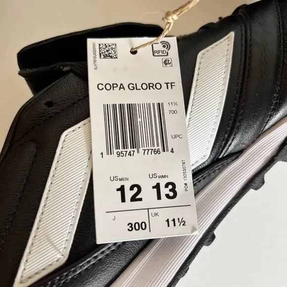 Adidas Copa Gloro TF Turf Soccer Cleats Shoes Black Men's Size 12‎ Black / White