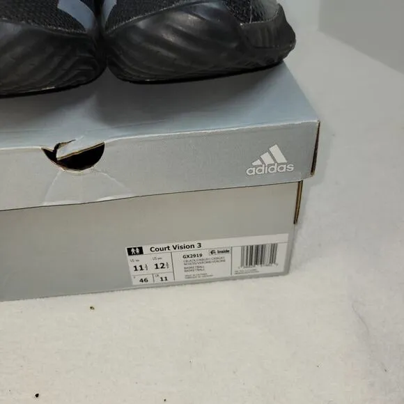 Adidas Court Vision Shoes Mens Sz 11.5 GY0691 Black Sneakers Athletic Sports