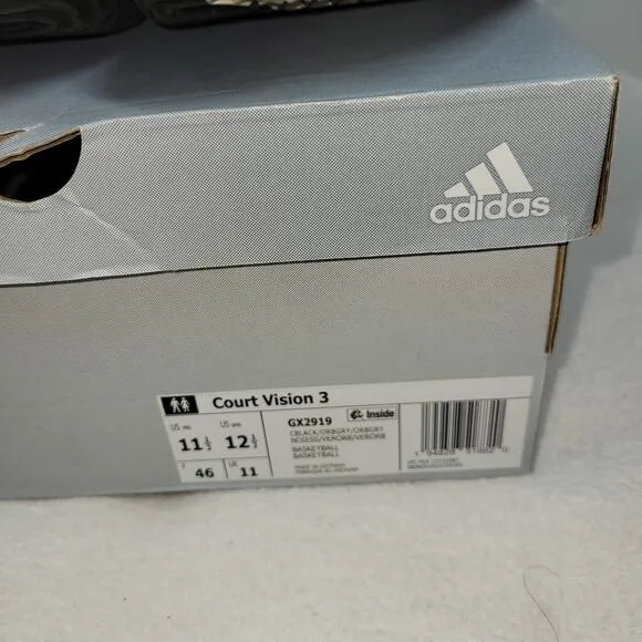 Adidas Court Vision Shoes Mens Sz 11.5 GY0691 Black Sneakers Athletic Sports