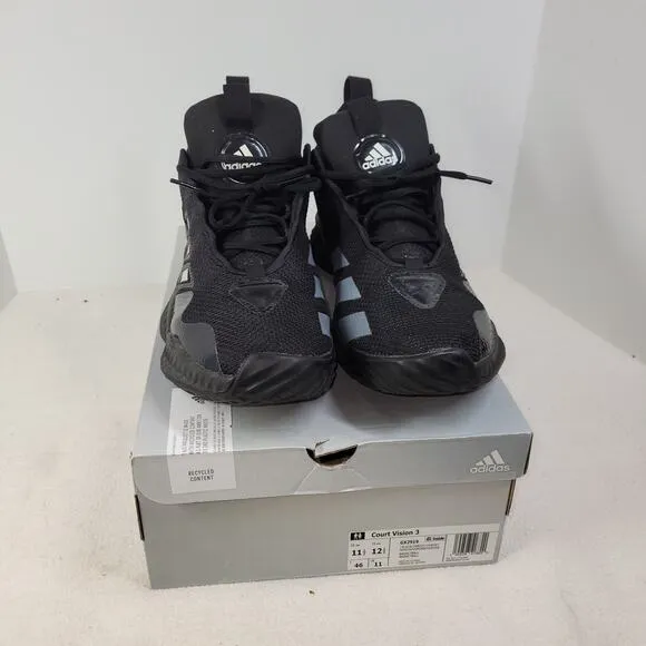 Adidas Court Vision Shoes Mens Sz 11.5 GY0691 Black Sneakers Athletic Sports