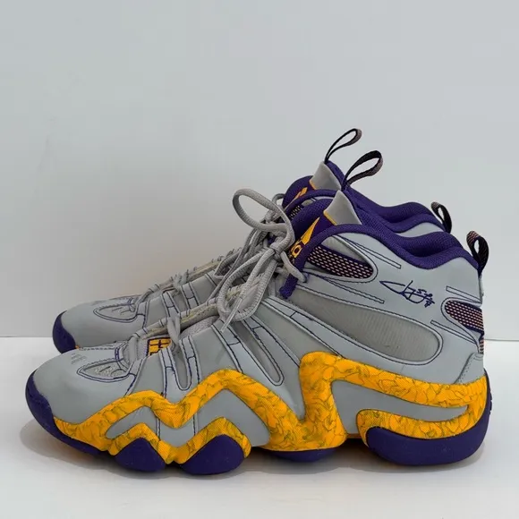 Adidas Crazy 8 Jeremy Lin PE Lakers Grey/Purple Men’s Rare Kobe Sneakers  -10