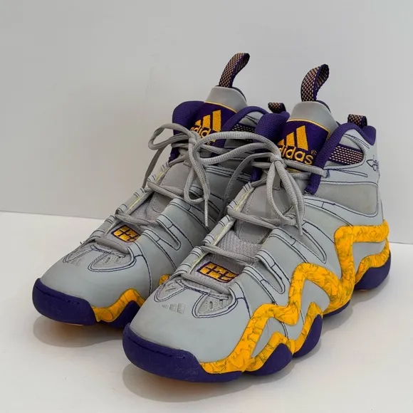 Adidas Crazy 8 Jeremy Lin PE Lakers Grey/Purple Men’s Rare Kobe Sneakers  -10