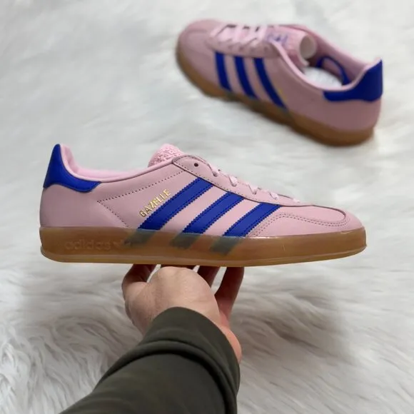 Adidas Gazelle Indoor Low Womens Casual Shoes Pink Blue JI1371 NEW Multi Sz