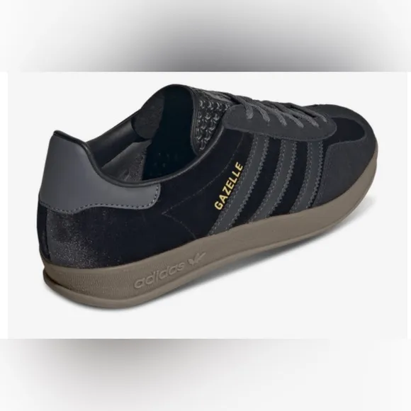 Adidas Gazelle Indoor Sneakers in Black/Grey/Carbon Velvet