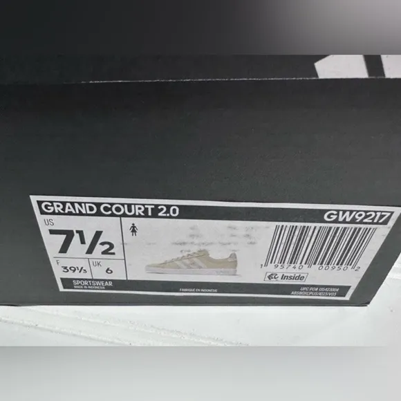 Adidas Grand Court 2.0 NWT women’s beige tan shoes size 7.5
