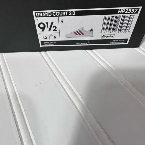 Adidas Grand Court 2.0 NWT women’s white &amp; pink shoes size 9.5