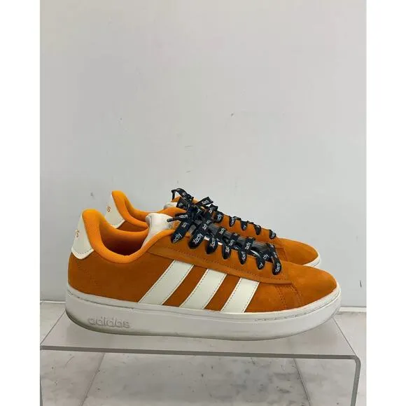 adidas Grand Court Alpha 00s Orange &amp; White Lace-Up Tennis Shoe Sneakers Sz. 10