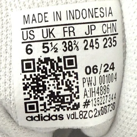 Adidas Grand Court 2.0 Big Kids Youth Size 6 IH4886 White Pink Green