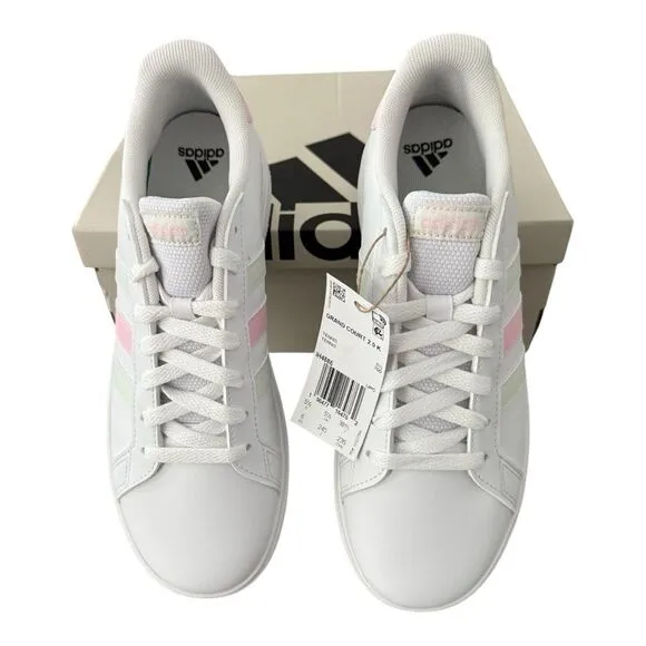 Adidas Grand Court 2.0 Big Kids Youth Size 6 IH4886 White Pink Green