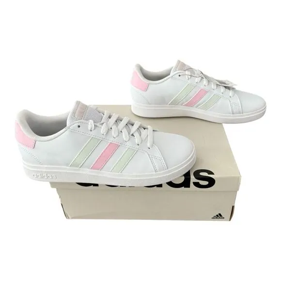 Adidas Grand Court 2.0 Big Kids Youth Size 6 IH4886 White Pink Green