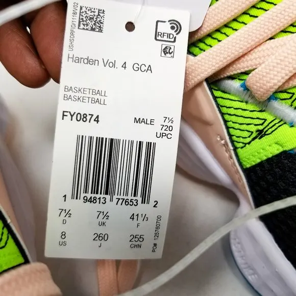 adidas Harden Vol 4 IV GCA Basketball Sneaker Black Pink Green FY0874 1 2 3 5