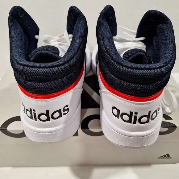 Adidas Hoops 3.0 Mid Mens Shoes Size 11 Color Cloud White/Legend Ink/Vivid Red