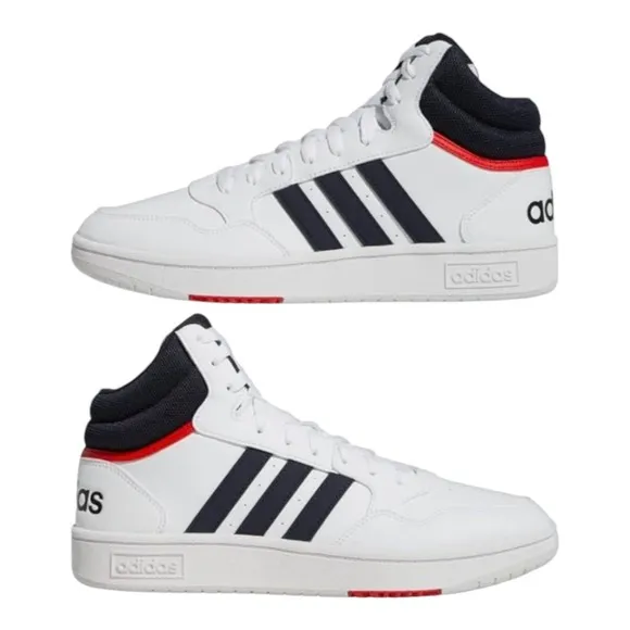 Adidas Hoops 3.0 Mid Mens Shoes Size 11 Color Cloud White/Legend Ink/Vivid Red