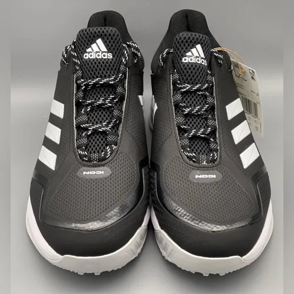 Adidas Icon 7 Baseball Turf Shoes S23711 Black White Men's Size 12.5 NEW