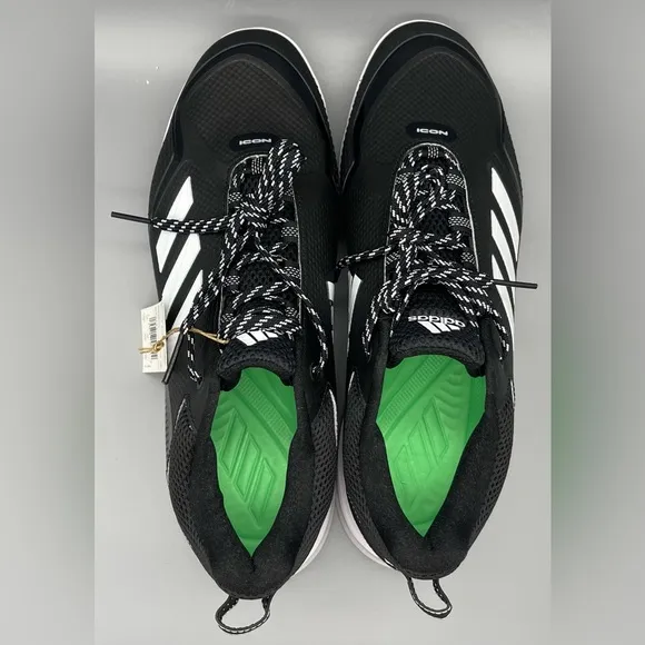 Adidas Icon 7 Baseball Turf Shoes S23711 Black White Men's Size 12.5 NEW