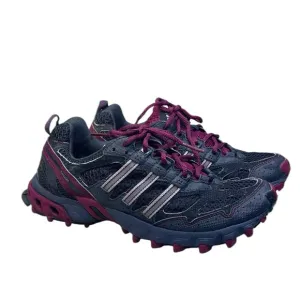 Adidas Kanadia Trail Running Shoes Gray Red Lace Up Low Top  Womens  Sz 8