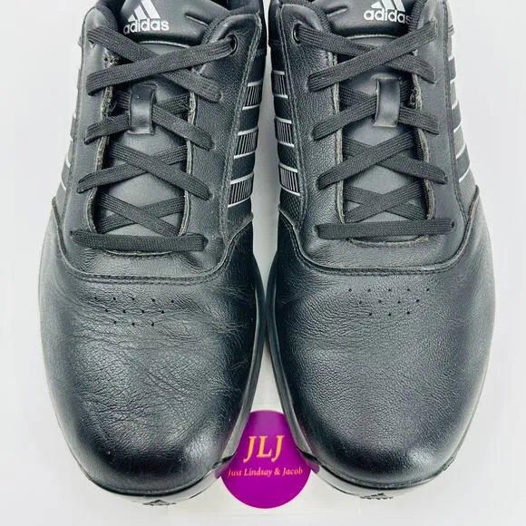 Adidas Men's 360 Bounce Adipower Black Leather Golf Shoes F33681 Size 10.5