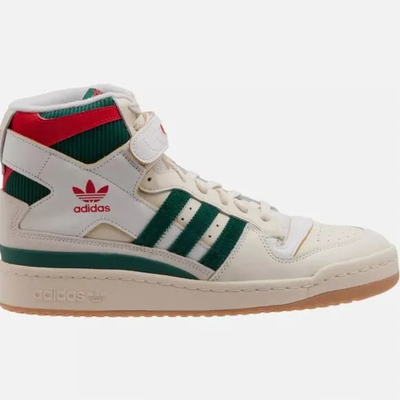 Adidas Mens Forum 84 High Court Leather White Green Red Size 8 Basketball NEW