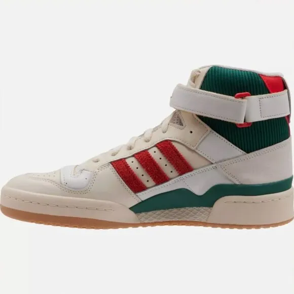 Adidas Mens Forum 84 High Court Leather White Green Red Size 8 Basketball NEW