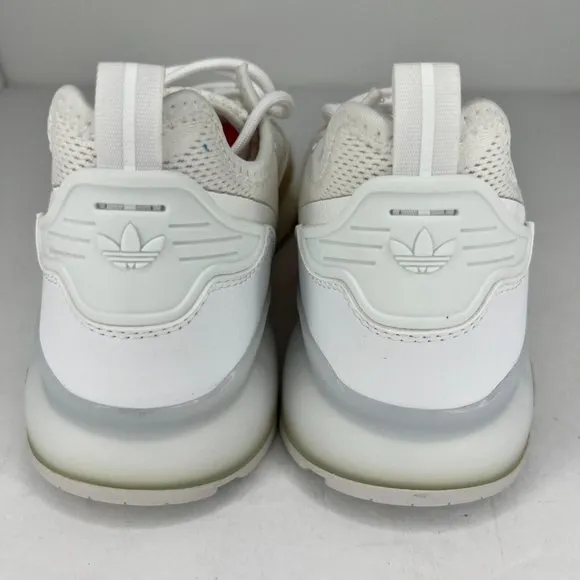 Adidas Mens GY2688 ZX 2K Boost Triple White Lace Up Sneaker Size 9 Running Shoes