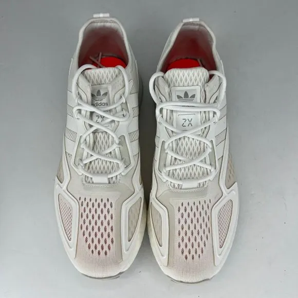 Adidas Mens GY2688 ZX 2K Boost Triple White Lace Up Sneaker Size 9 Running Shoes