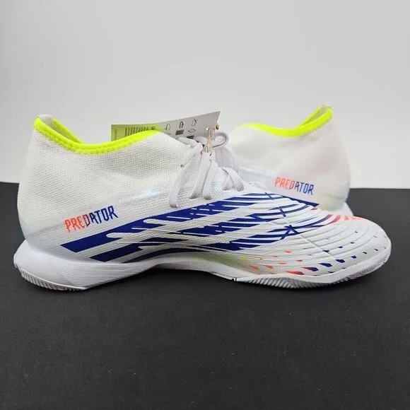 Adidas Men's Predator Edge.3 Turf Shoes White/Yellow/Blue Men's Size 10 New