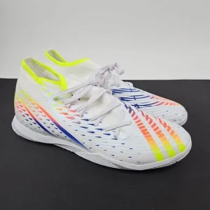 Adidas Men's Predator Edge.3 Turf Shoes White/Yellow/Blue Men's Size 10 New