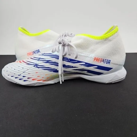 Adidas Men's Predator Edge.3 Turf Shoes White/Yellow/Blue Men's Size 10 New