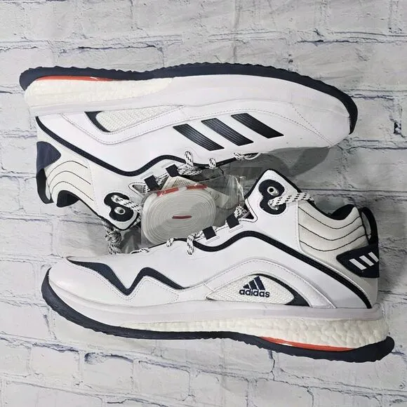 adidas MENS SIZE 15 ICON 6 Turf Baseball Shoes White Navy EG7598