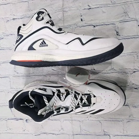 adidas MENS SIZE 15 ICON 6 Turf Baseball Shoes White Navy EG7598