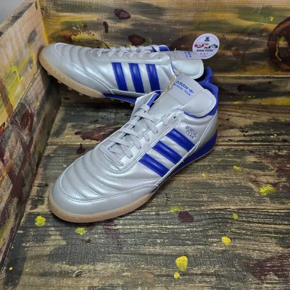 adidas Mundial Team RS Turf Soccer Shoes Men Sz 11 Metallic Silver JI3512