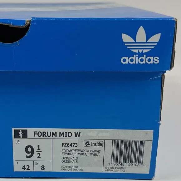 Adidas Originals Forum Mid Top Womens Cloud White Shoes Sneakers Strap FZ6473