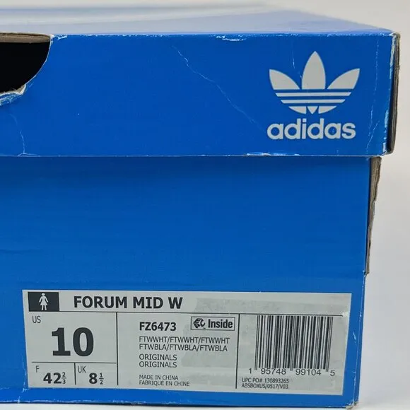 Adidas Originals Forum Mid Top Womens Cloud White Shoes Sneakers Strap FZ6473